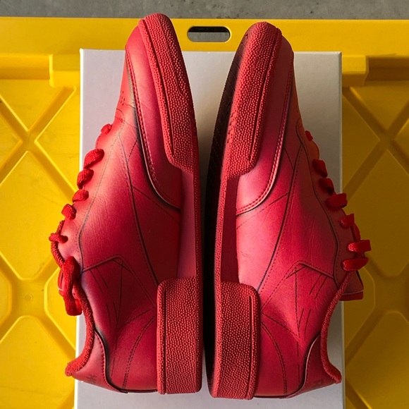 ‼️CLEARANCE‼️ ❤️👟 Maison Margiela Project 0 Club C Sneakers - Red - Mens Size 8 - Picture 7 of 15